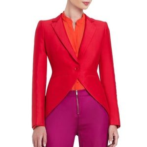 BCBGMaxAzria Rio Red Noah Tailcoat Blazer Jacket